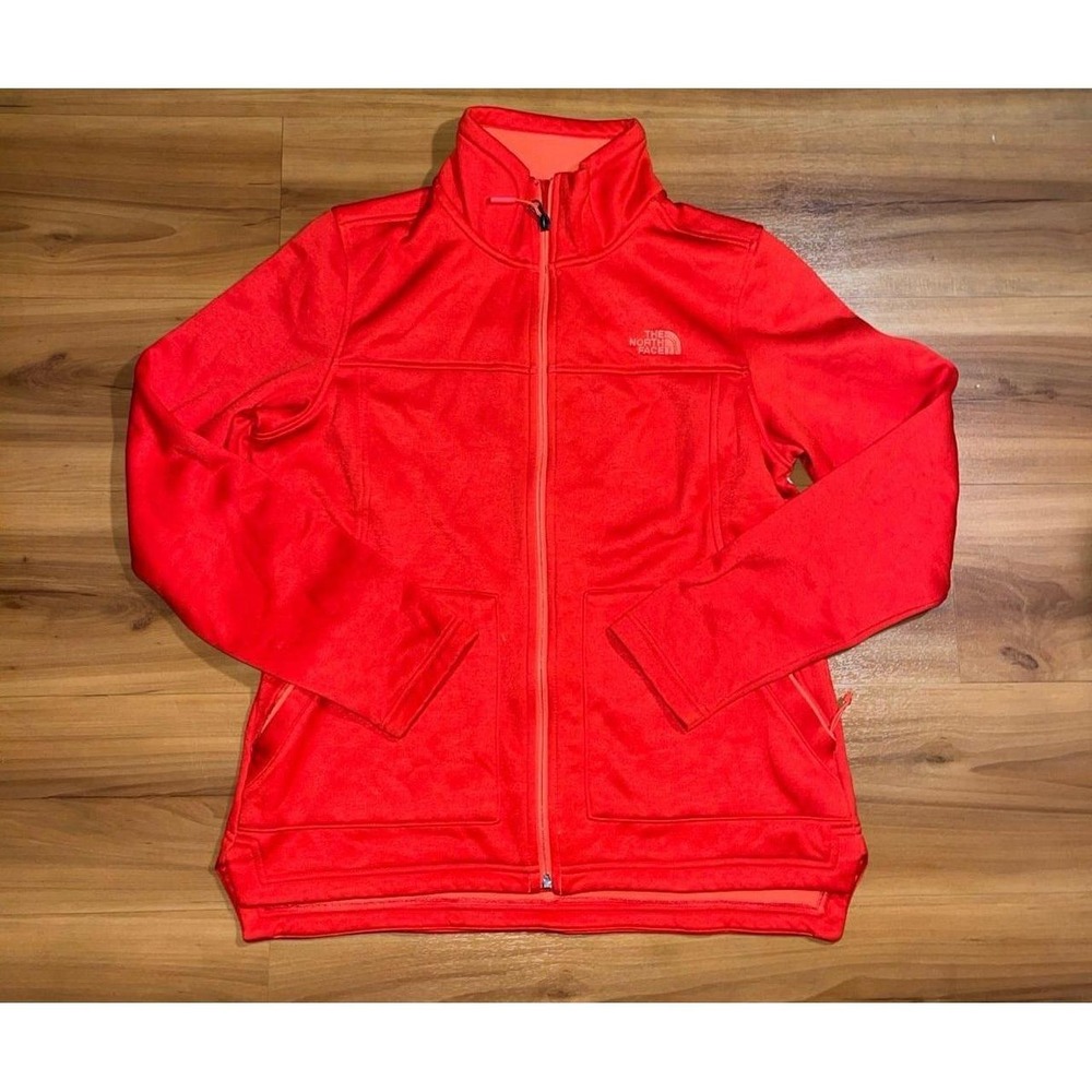 Womens The North Face Orange Full Zip Fleece Lightweight Jacket